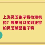 上海灵芝孢子粉检测机构？哪里可以买到正宗的灵芝破壁孢子粉