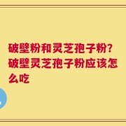 破壁粉和灵芝孢子粉？破壁灵芝孢子粉应该怎么吃