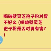喝破壁灵芝孢子粉对胃不好么 (喝破壁灵芝孢子粉是否对胃有害？)