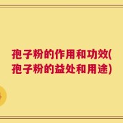 孢子粉的作用和功效(孢子粉的益处和用途)