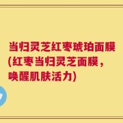 当归灵芝红枣琥珀面膜(红枣当归灵芝面膜，唤醒肌肤活力)