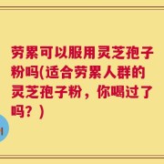 劳累可以服用灵芝孢子粉吗(适合劳累人群的灵芝孢子粉，你喝过了吗？)
