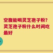 空腹能喝灵芝孢子粉？灵芝孢子粉什么时间吃最好