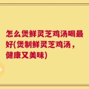 怎么煲鲜灵芝鸡汤喝最好(煲制鲜灵芝鸡汤，健康又美味)
