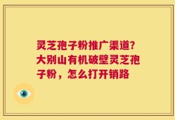 灵芝孢子粉推广渠道？大别山有机破壁灵芝孢子粉，怎么打开销路