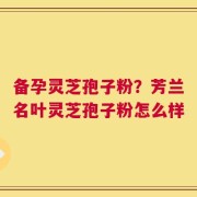 备孕灵芝孢子粉？芳兰名叶灵芝孢子粉怎么样