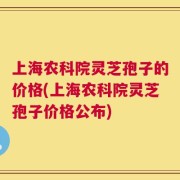 上海农科院灵芝孢子的价格(上海农科院灵芝孢子价格公布)