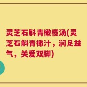 灵芝石斛青橄榄汤(灵芝石斛青橄汁，润足益气，关爱双脚)