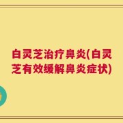 白灵芝治疗鼻炎(白灵芝有效缓解鼻炎症状)