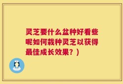 灵芝要什么盆种好看些呢如何栽种灵芝以获得最佳成长效果？)