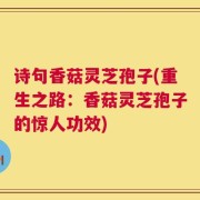 诗句香菇灵芝孢子(重生之路：香菇灵芝孢子的惊人功效)