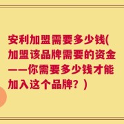 安利加盟需要多少钱(加盟该品牌需要的资金——你需要多少钱才能加入这个品牌？)