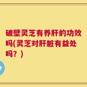 破壁灵芝有养肝的功效吗(灵芝对肝脏有益处吗？)