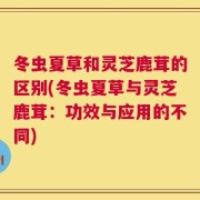 冬虫夏草和灵芝鹿茸的区别(冬虫夏草与灵芝鹿茸：功效与应用的不同)