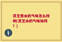灵芝煮水的气味怎么样啊(灵芝水的气味如何？)