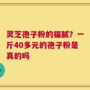 灵芝孢子粉的猫腻？一斤40多元的孢子粉是真的吗