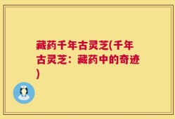 藏药千年古灵芝(千年古灵芝：藏药中的奇迹)