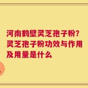 河南鹤壁灵芝孢子粉？灵芝孢子粉功效与作用及用量是什么