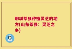 聊城莘县种植灵芝的地方(山东莘县：灵芝之乡)