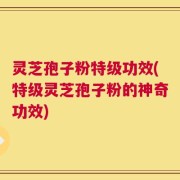 灵芝孢子粉特级功效(特级灵芝孢子粉的神奇功效)