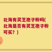 北海有灵芝孢子粉吗(北海是否有灵芝孢子粉可买？)