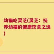 幼猫吃灵芝(灵芝：抚养幼猫的健康饮食之选)