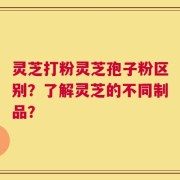 灵芝打粉灵芝孢子粉区别？了解灵芝的不同制品？