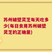 苏州破壁灵芝每天吃多少(每日食用苏州破壁灵芝的正确量)