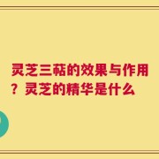 灵芝三萜的效果与作用？灵芝的精华是什么