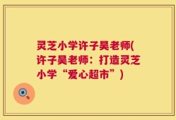 灵芝小学许子昊老师(许子昊老师：打造灵芝小学“爱心超市”)
