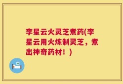 李星云火灵芝煮药(李星云用火炼制灵芝，煮出神奇药材！)