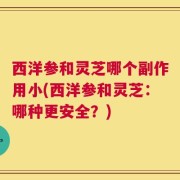 西洋参和灵芝哪个副作用小(西洋参和灵芝：哪种更安全？)