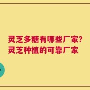 灵芝多糖有哪些厂家？灵芝种植的可靠厂家