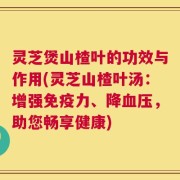 灵芝煲山楂叶的功效与作用(灵芝山楂叶汤：增强免疫力、降血压，助您畅享健康)