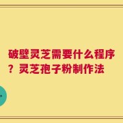 破壁灵芝需要什么程序？灵芝孢子粉制作法