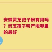 安徽灵芝孢子粉有用吗？灵芝孢子粉产地哪里的最好