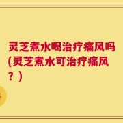 灵芝煮水喝治疗痛风吗(灵芝煮水可治疗痛风？)