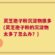 灵芝孢子粉沉淀物很多(灵芝孢子粉的沉淀物太多了怎么办？)