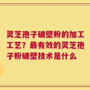 灵芝孢子破壁粉的加工工艺？最有效的灵芝孢子粉破壁技术是什么