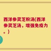 西洋参灵芝粉汤(西洋参灵芝汤，增强免疫力。)