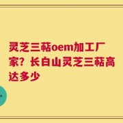 灵芝三萜oem加工厂家？长白山灵芝三萜高达多少