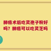 肺癌术后吃灵孢子粉好吗？肺癌可以吃灵芝吗