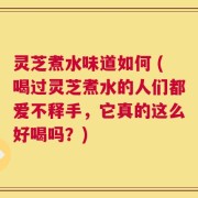 灵芝煮水味道如何 (喝过灵芝煮水的人们都爱不释手，它真的这么好喝吗？)