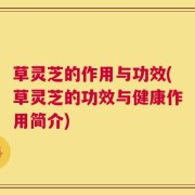 草灵芝的作用与功效(草灵芝的功效与健康作用简介)