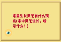 家里生长灵芝有什么预兆(家中灵芝生长，暗示什么？)