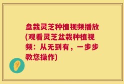 盘栽灵芝种植视频播放(观看灵芝盆栽种植视频：从无到有，一步步教您操作)