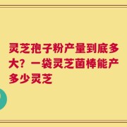 灵芝孢子粉产量到底多大？一袋灵芝菌棒能产多少灵芝