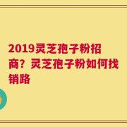 2019灵芝孢子粉招商？灵芝孢子粉如何找销路