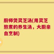 厨师煲灵芝汤(用灵芝熬煮的养生汤，大厨亲自烹制)