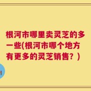 根河市哪里卖灵芝的多一些(根河市哪个地方有更多的灵芝销售？)